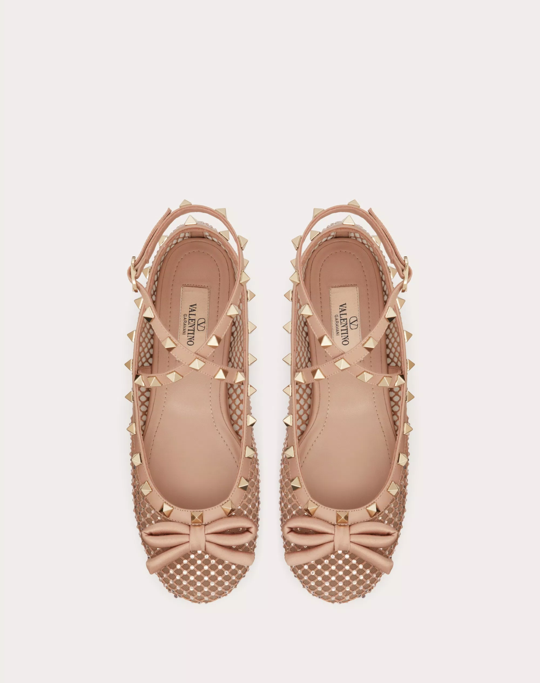 ROCKSTUD MESH BALLERINA WITH CRYSTALS